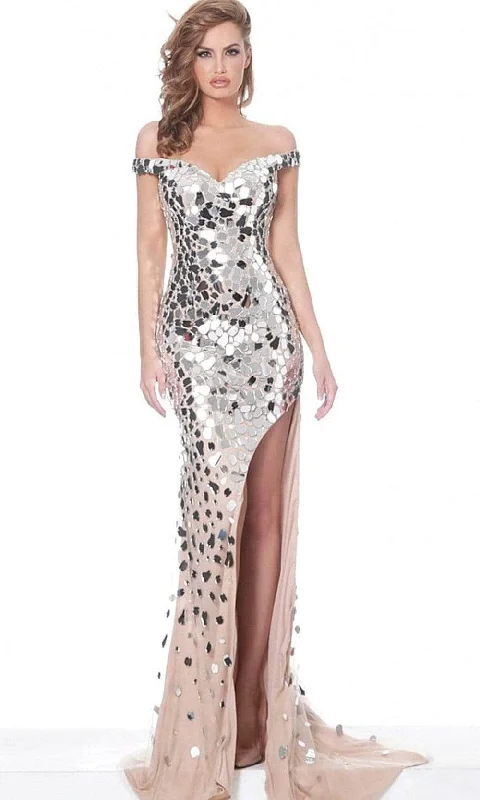 Jovani - Sweetheart Cut Glass Evening Dress 02500SC - 1 pc Nude in Size 00 Available empire Waist empire