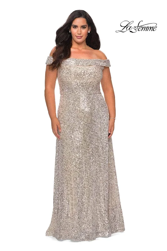 La Femme 28988SC - Sequin A-Line Evening Dress Tunics Chic elegant