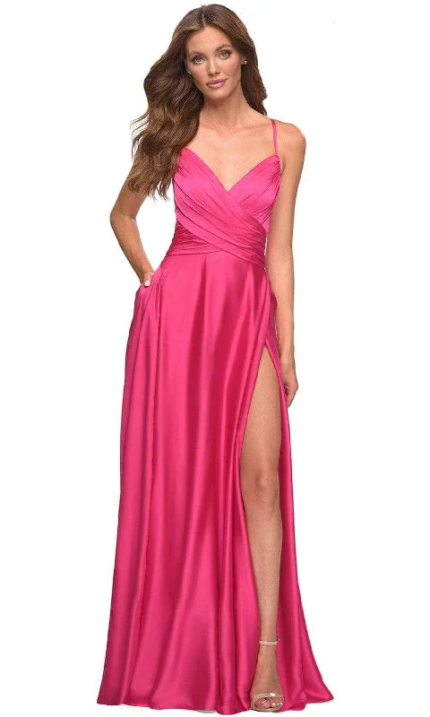 La Femme 30616SC - Wrap Satin Evening Dress Tunics Bestseller popular