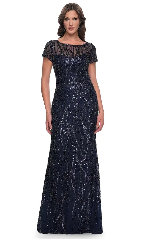 La Femme 31005 - Illusion Neck Sequin Embellished Evening Dress Tunics Business professional