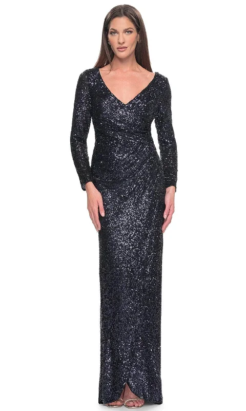 La Femme 31698 - Sequin V-Neck Evening Dress Mermaid Tail Wedding