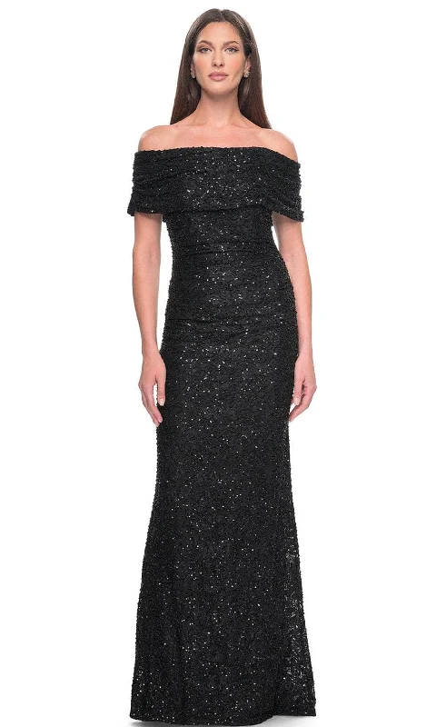 La Femme 31778 - Off-Shoulder Lace Evening Dress sweetheart Neckline Romantic
