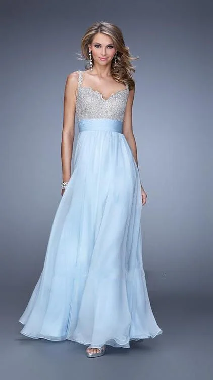 La Femme Embroidered Chiffon Evening Dress 21505 Tunics Stylish modern