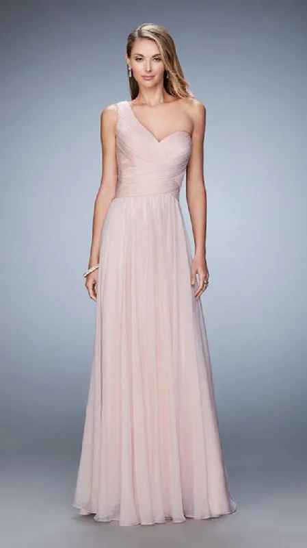 La Femme One Shoulder Strap Evening Dress Tunics Designer luxury