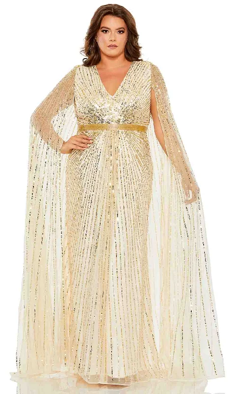 Mac Duggal 5804 - V-Neck Sequin Detail Evening Dress Tunics Fleece cozy