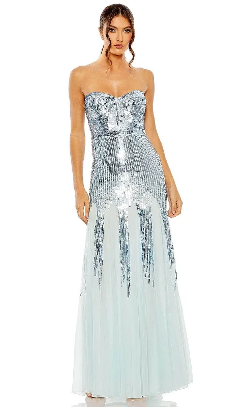 Mac Duggal 93959 - Sequined Strapless Evening Dress High-Low Hemline Casual