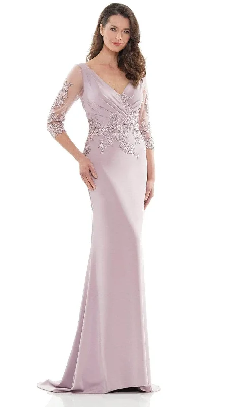 Marsoni by Colors - Applique Detailed Evening Dress MV1145 - 1 pc Dusty Rose in Size 6 Available Peplum Ruffle Cocktail