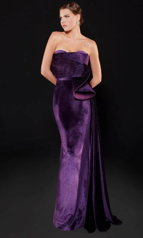 MNM COUTURE N0520 - Sweetheart Velvet Evening Dress Tunics Wedding white
