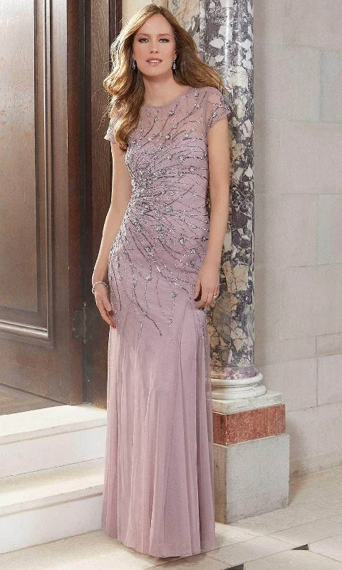 Mori Lee 72614SC - Illusion Short Sleeve Evening Dress Tunics Polka dots