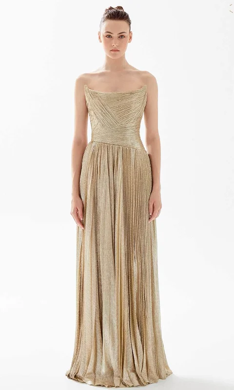 Tarik Ediz 98200 - Ruche Detailed Evening Dress Tunics Ceremony elegant