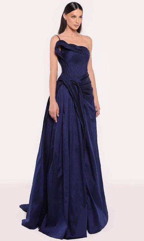 Tarik Ediz 98703 - One Shoulder Draped Evening Dress Tunics Cozy soft